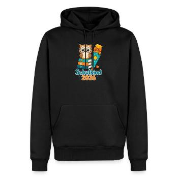Schulkind 2026 Eule Einschulung - Männer Premium Bio Hoodie - Schwarz - Vorne - Nico (187cm)