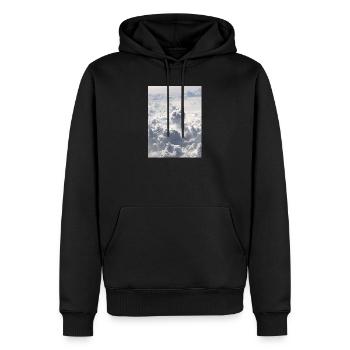 Nuages rêvant au-dessus du ciel - Sweat à capuche Premium bio Homme - noir - Devant - Nico (187cm)
