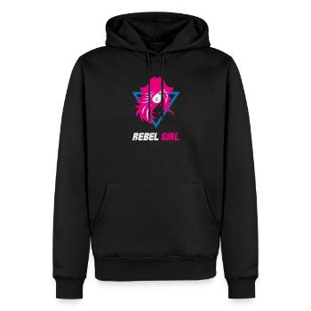 Rebel Girl Bösewicht-Macht - Männer Premium Bio Hoodie - Schwarz - Vorne - Nico (187cm)