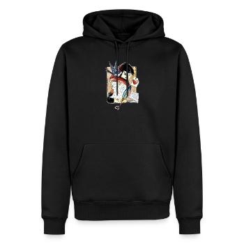 Nain de livre mignon au cœur de plume - Sweat à capuche Premium bio Homme - noir - Devant - Nico (187cm)