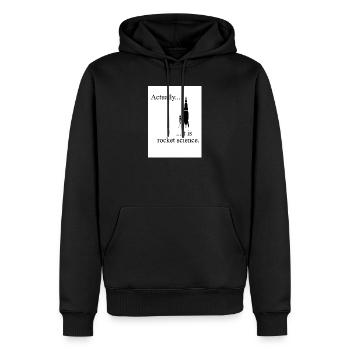 Actually, it is rocket science - Men’s Premium Organic Hoodie - black - Front - Nico (187cm)