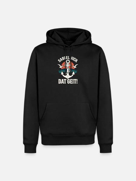Sabbel nich – Dat geit! Anker Design - Männer Premium Bio Hoodie - Schwarz