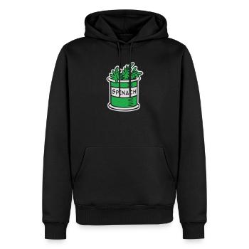 Épinards - Sweat à capuche Premium bio Homme - noir - Devant - Nico (187cm)