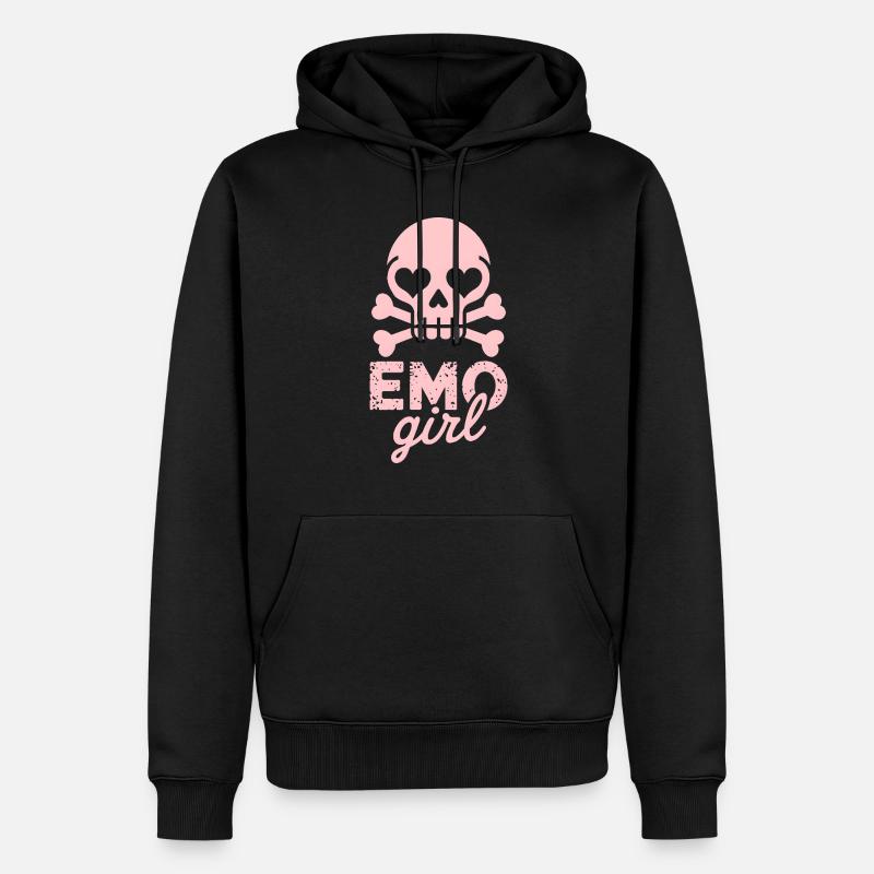 Fille emo ! - Sweat à capuche Premium bio Homme - noir