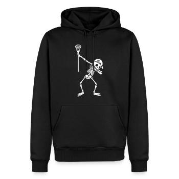 Lacrosse Dabbing Skelett Jungen Lacrossespieler - Männer Premium Bio Hoodie - Schwarz - Vorne - Nico (187cm)