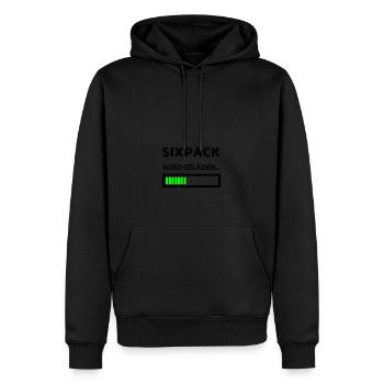 Sixpack wird geladen Sport Lustiges Training - Männer Premium Bio Hoodie - Schwarz - Vorne - Nico (187cm)
