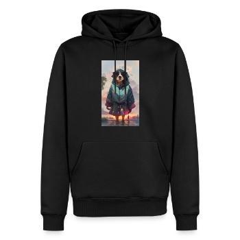 Anime Dog Bernese Mountain Dog - Men’s Premium Organic Hoodie - black - Front - Nico (187cm)