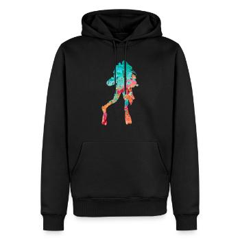 Tiefseetaucher und Taucher PopArt - Männer Premium Bio Hoodie - Schwarz - Vorne - Nico (187cm)