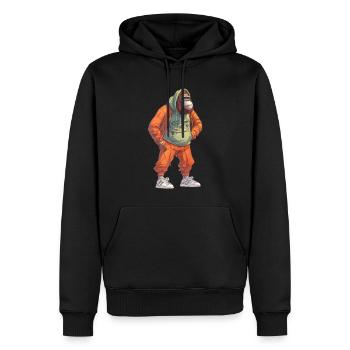 Streetart Orang-Utan Urban Rap Street Affe - Männer Premium Bio Hoodie - Schwarz - Vorne - Nico (187cm)