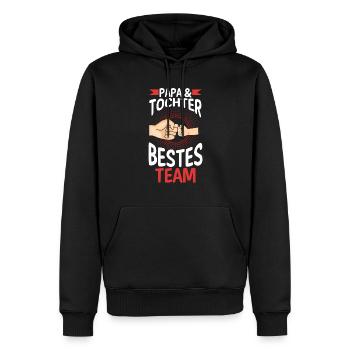 Papa Tochter Vater Familie Geschenk - Männer Premium Bio Hoodie - Schwarz - Vorne - Nico (187cm)
