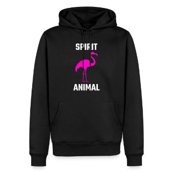 Flamingo, rosa Vogel, tropischer Vogel - Männer Premium Bio Hoodie - Schwarz - Vorne - Nico (187cm)