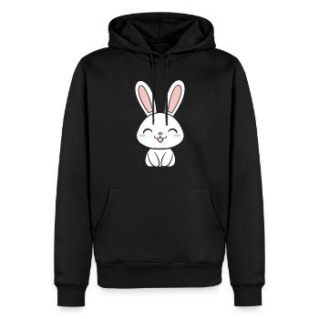 Petit bébé lapin - Sweat à capuche Premium bio Homme - noir - Devant - Nico (187cm)
