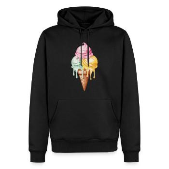 Ice Cream für eine Eis Liebhaber - Männer Premium Bio Hoodie - Schwarz - Vorne - Nico (187cm)