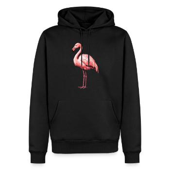 Pink Flamingo - Men’s Premium Organic Hoodie - black - Front - Nico (187cm)