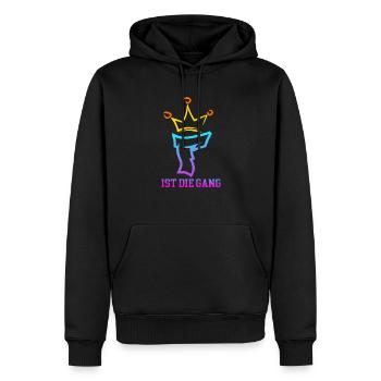 Floriankiller007 Unterschrift - Männer Premium Bio Hoodie - Schwarz - Vorne - Nico (187cm)