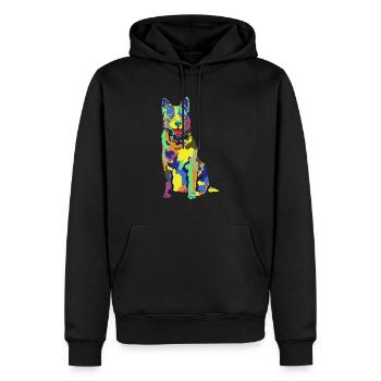 Australian Cattle Dog Red Blue Heeler - Men’s Premium Organic Hoodie - black - Front - Nico (187cm)
