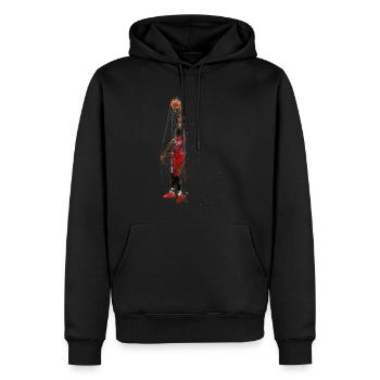 Basket Homme Ou Enfant Papa Et Fils - Sweat à capuche Premium bio Homme - noir - Devant - Nico (187cm)