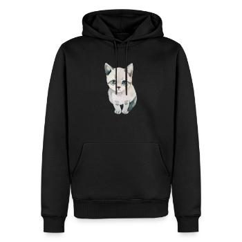 Süße Katze - Männer Premium Bio Hoodie - Schwarz - Vorne - Nico (187cm)