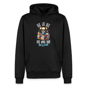 Lesen Ist Mein Hobby - Der Tut Nix Der Will Nur - Männer Premium Bio Hoodie - Schwarz - Vorne - Nico (187cm)