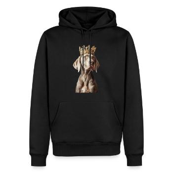 Weimaraner - Männer Premium Bio Hoodie - Schwarz - Vorne - Nico (187cm)