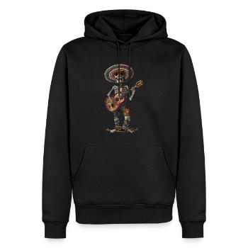 Ukulélé Mexicain Squelette - Sweat à capuche Premium bio Homme - noir - Devant - Nico (187cm)