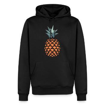 ananas 3D - Sweat à capuche Premium bio Homme - noir - Devant - Nico (187cm)
