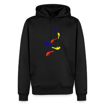 Weapon Symbol Pistol - Men’s Premium Organic Hoodie - black - Front - Nico (187cm)