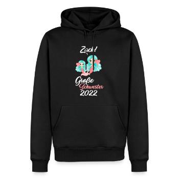 Große Schwester 2022 Meerjungfrau Kinder Geschenk - Männer Premium Bio Hoodie - Schwarz - Vorne - Nico (187cm)