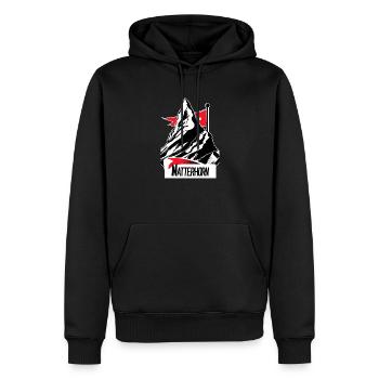 Matterhorn Mountain Flag Idée cadeau Hommes Femmes - Sweat à capuche Premium bio Homme - noir - Devant - Nico (187cm)
