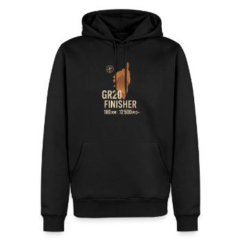 GR20 Finisher - Männer Premium Bio Hoodie - Schwarz - Vorne - Nico (187cm)