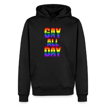 Gay All Day - Männer Premium Bio Hoodie - Schwarz - Vorne - Nico (187cm)