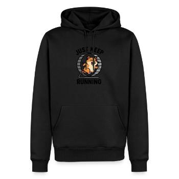 Continuez à courir - Sweat à capuche Premium bio Homme - noir - Devant - Nico (187cm)