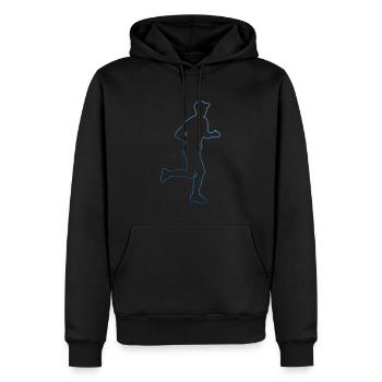 Course de fond de jogging féminin - Sweat à capuche Premium bio Homme - noir - Devant - Nico (187cm)