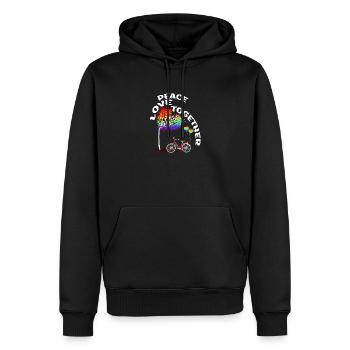 Saint-Valentin LGBTQ Queer Partenaire Chers Couples Paix - Sweat à capuche Premium bio Homme - noir - Devant - Nico (187cm)