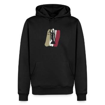 Anwalt Richter - Männer Premium Bio Hoodie - Schwarz - Vorne - Nico (187cm)