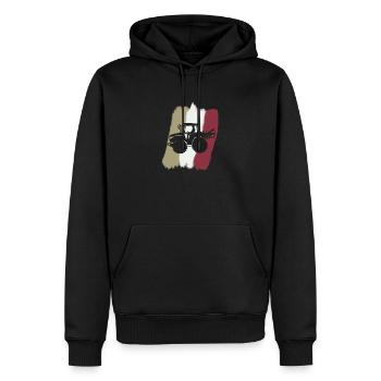 Agriculteur Hof Bauer - Sweat à capuche Premium bio Homme - noir - Devant - Nico (187cm)