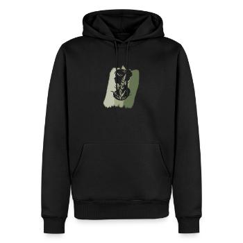 Veganerin Vegan - Männer Premium Bio Hoodie - Schwarz - Vorne - Nico (187cm)
