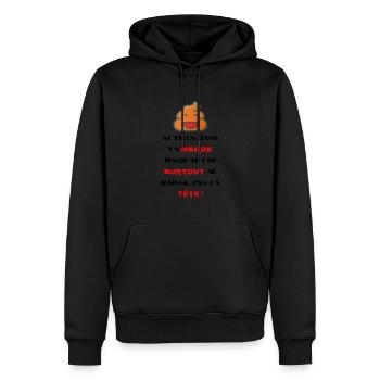 Humour de merde - Sweat à capuche Premium bio Homme - noir - Devant - Nico (187cm)