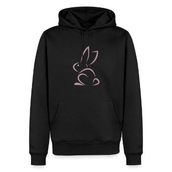 rosa Kaninchen - Männer Premium Bio Hoodie - Schwarz - Vorne - Nico (187cm)
