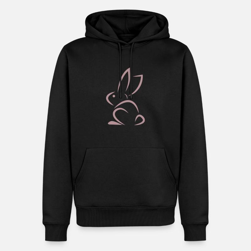lapin rose - Sweat à capuche Premium bio Homme - noir