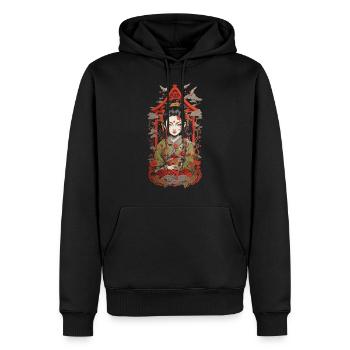 Oni Démon Streetwear Japon Art Style Design Rétro - Sweat à capuche Premium bio Homme - noir - Devant - Nico (187cm)