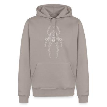 UNKNOWN STRENGTH-THE SPIDER - Men’s Premium Organic Hoodie - taupe - Front - Nico (187cm)