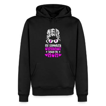 Ma gymnaste préférée m’appelle Mama Gymnastics - Sweat à capuche Premium bio Homme - noir - Devant - Nico (187cm)