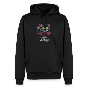 Atomic Kitty #2 - Black Shirt - Männer Premium Bio Hoodie - Schwarz - Vorne - Nico (187cm)