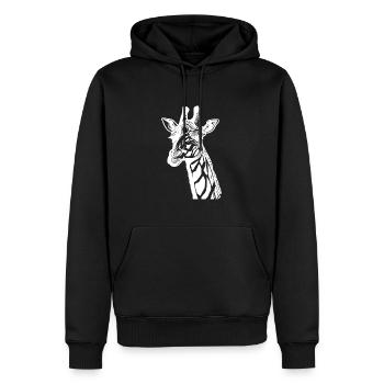 Girafe mignonne avec un look mignon - Sweat à capuche Premium bio Homme - noir - Devant - Nico (187cm)