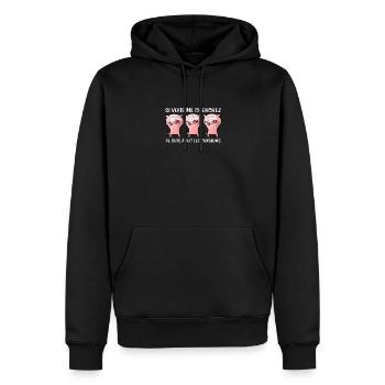 Cadeau agriculteur éleveur de cochons - Sweat à capuche Premium bio Homme - noir - Devant - Nico (187cm)