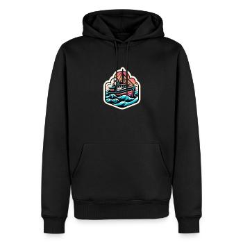 Pastellfarbenes Traumboot - Männer Premium Bio Hoodie - Schwarz - Vorne - Nico (187cm)