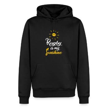 rugby rugbyspieler rugby is my sunshine - Männer Premium Bio Hoodie - Schwarz - Vorne - Nico (187cm)
