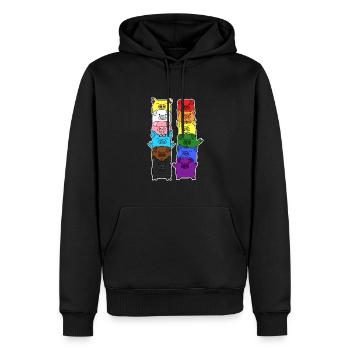 Pride Progress Flag Pig Equality - Men’s Premium Organic Hoodie - black - Front - Nico (187cm)