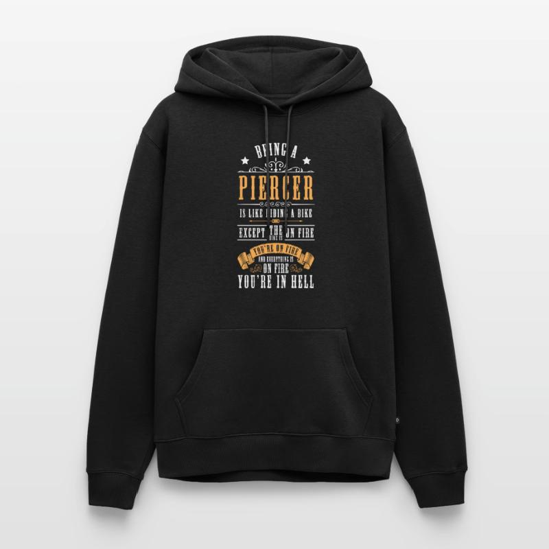 Beruf Arbeit Piercingstudio Männer Premium Bio Hoodie